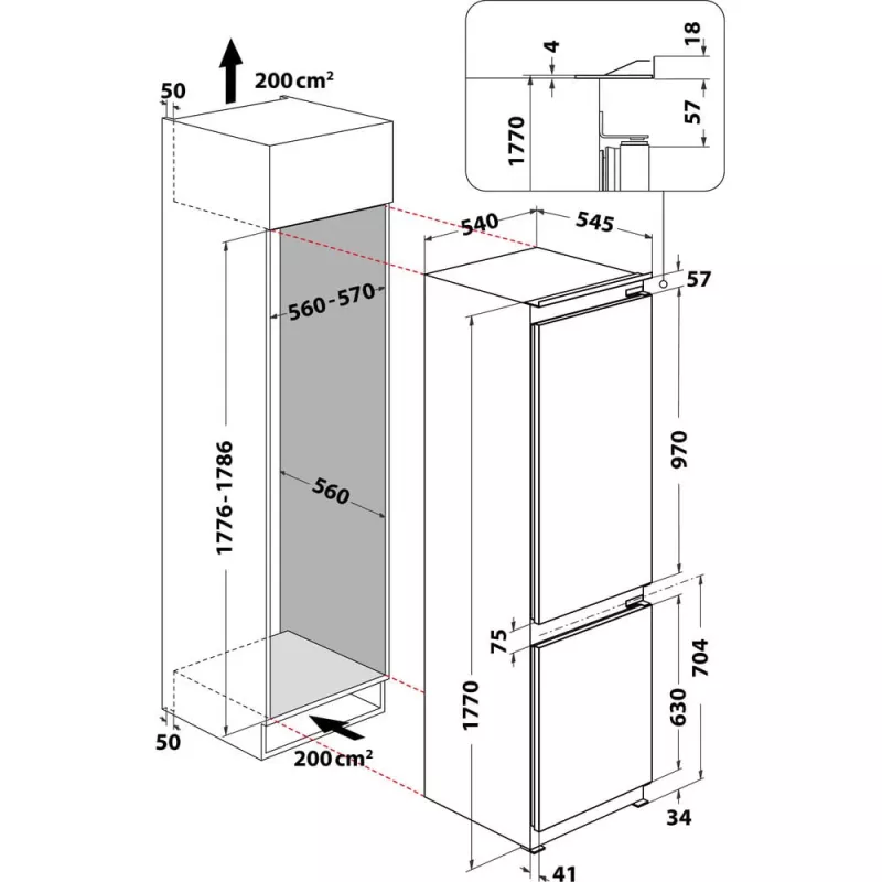 Whirlpool WHC18D031A1 Iebūvējams 268 L Balts