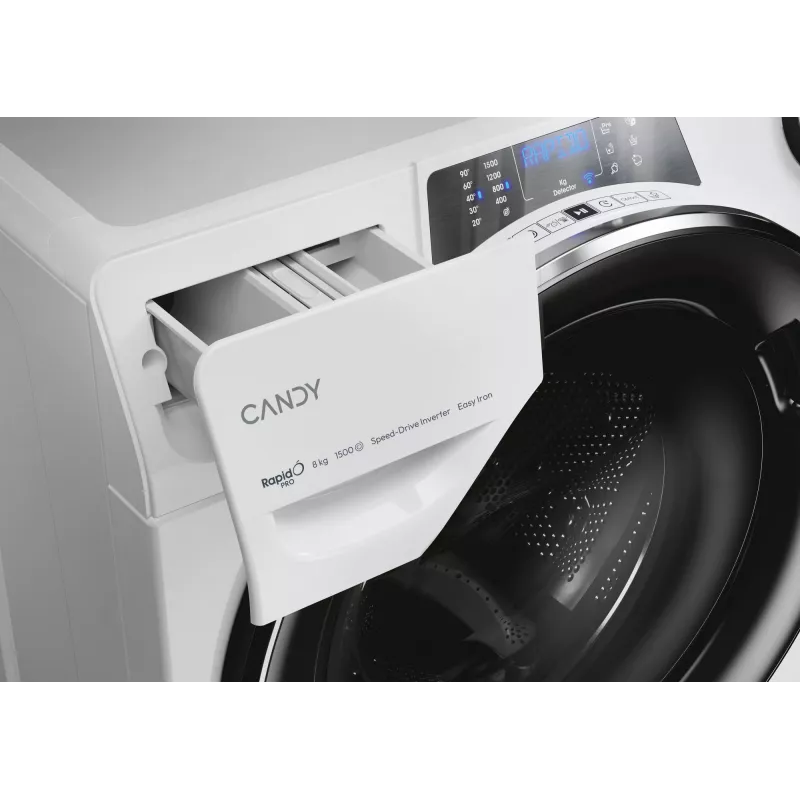 Candy RapidÓ PRO RP 586BWMBC/1-S veļas mazgājamā mašīna Ielādējama no priekšas 8 kg 1500 apgr./min Balta