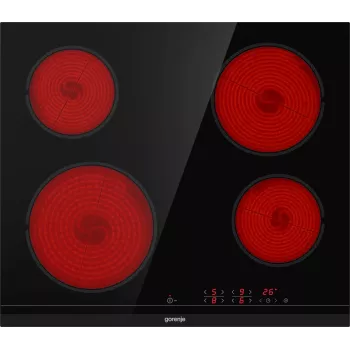 Gorenje ECT641BCSC plīts virsma Melna Iebūvējama 60 cm Keramiskā plīts virsma 4 zonu(as)