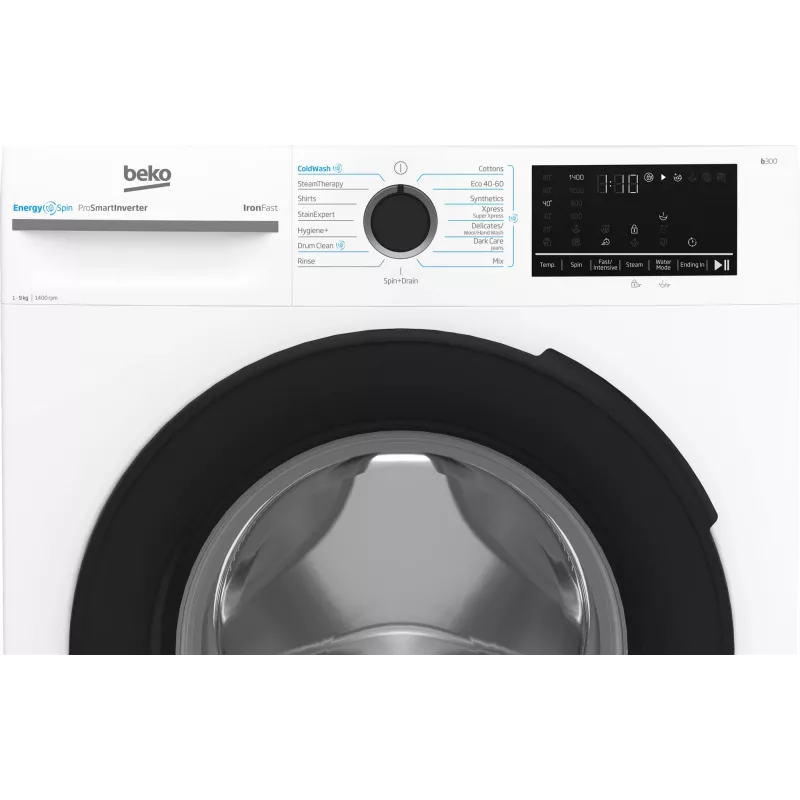Veļas mašīna BEKO BM3WFSU49415WB ar priekšējo ielādi 9 kg 1400 apgr./min balta, Energoefektivitātes klase A