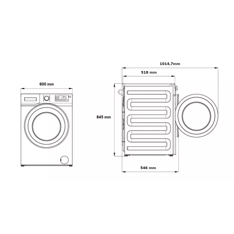 Veļas mašīna BEKO BM3WFSU49415WB ar priekšējo ielādi 9 kg 1400 apgr./min balta, Energoefektivitātes klase A