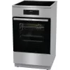 Gorenje 740742 plīts Brīvi stāvoša plīts Elektriskā Zonas indukcijas plīts virsma Melna, Nerūsējošais tērauds