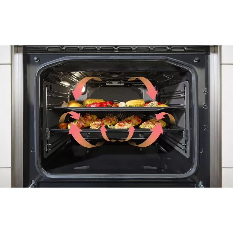 Gorenje 740742 plīts Brīvi stāvoša plīts Elektriskā Zonas indukcijas plīts virsma Melna, Nerūsējošais tērauds