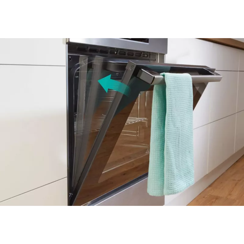 Gorenje 740742 plīts Brīvi stāvoša plīts Elektriskā Zonas indukcijas plīts virsma Melna, Nerūsējošais tērauds