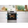 Gorenje 740742 plīts Brīvi stāvoša plīts Elektriskā Zonas indukcijas plīts virsma Melna, Nerūsējošais tērauds