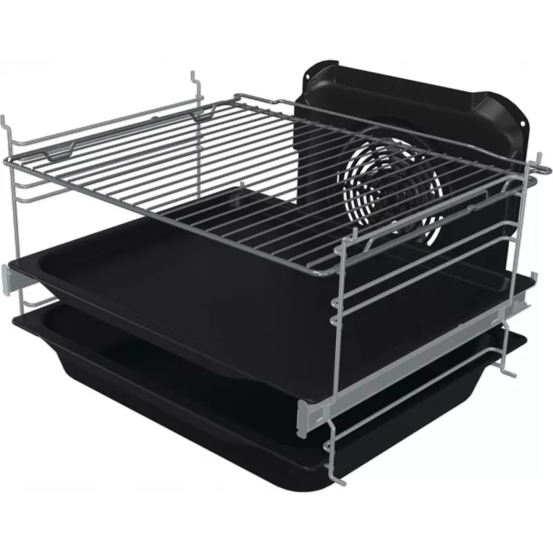 Gorenje 740742 plīts Brīvi stāvoša plīts Elektriskā Zonas indukcijas plīts virsma Melna, Nerūsējošais tērauds