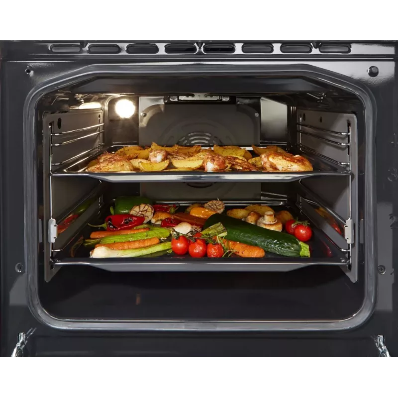 Gorenje 740742 plīts Brīvi stāvoša plīts Elektriskā Zonas indukcijas plīts virsma Melna, Nerūsējošais tērauds