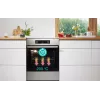 Gorenje 740742 plīts Brīvi stāvoša plīts Elektriskā Zonas indukcijas plīts virsma Melna, Nerūsējošais tērauds