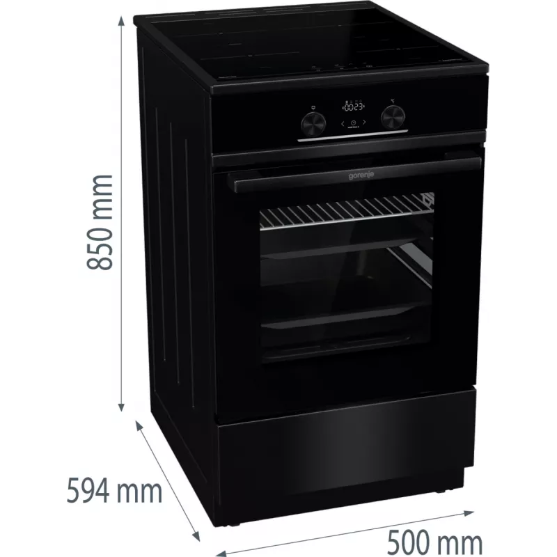 Gorenje GEIT5C60BPG Brīvi stāvoša plīts Elektriskā Keramiskā plīts virsma Melna