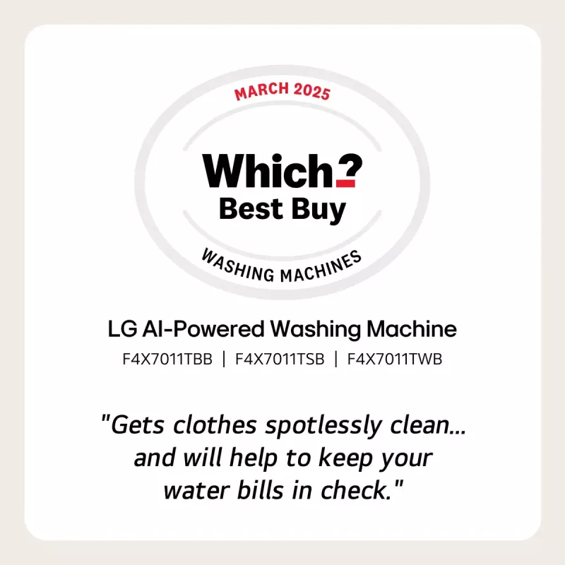 LG F4X7011TWS priekšpuses ielādes veļas mazgājamā mašīna 11 kg 1400 apgr./min balta