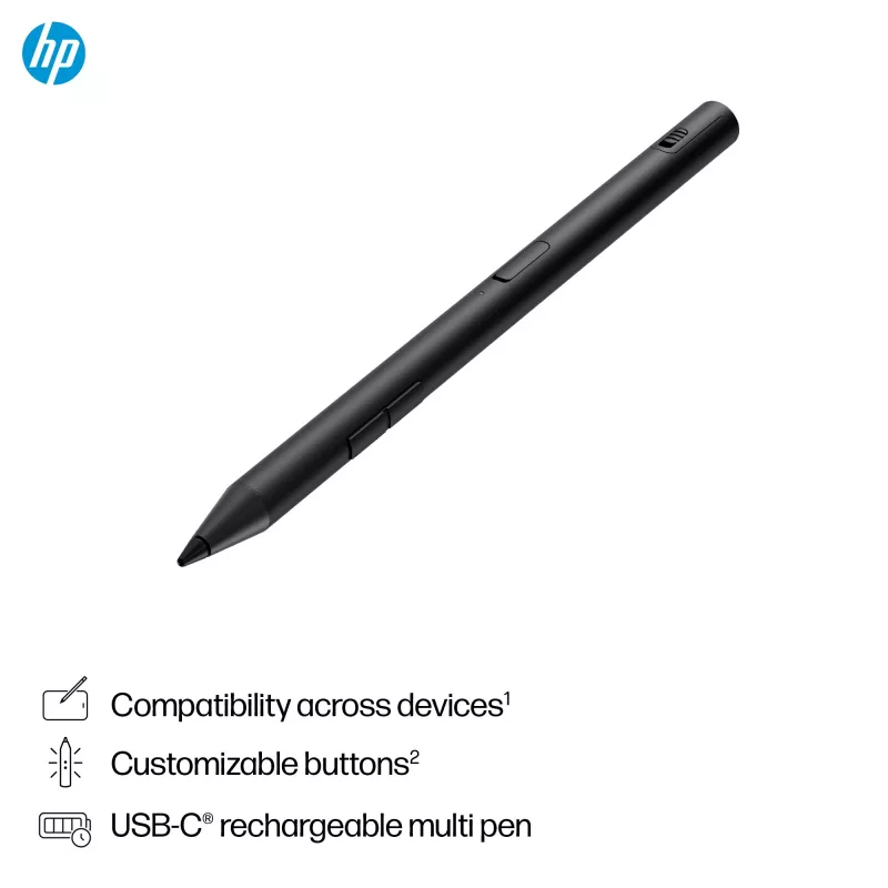 HP 700 uzlādējamā vairāku ierīču saderīgā pildspalva, melna