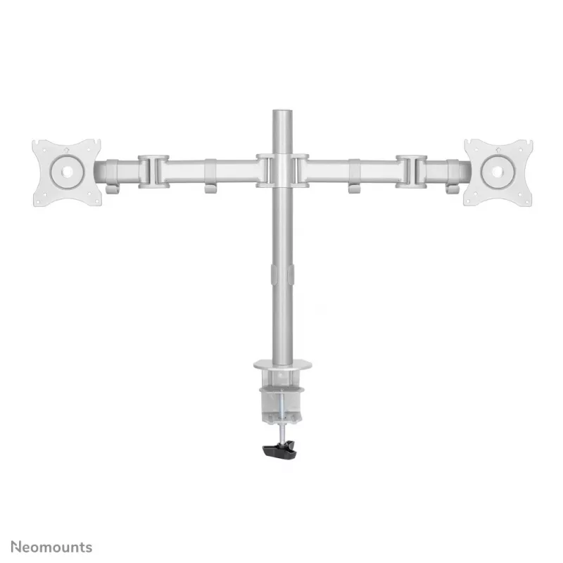 Neomounts NM-D135DSILVER Monitora kronšteins 10-27 collas, Skava/caurlaide, 8 kg, 25,4 cm (10 collas), 68,6 cm (27 collas), 100 x 100 mm, Sudraba krāsa