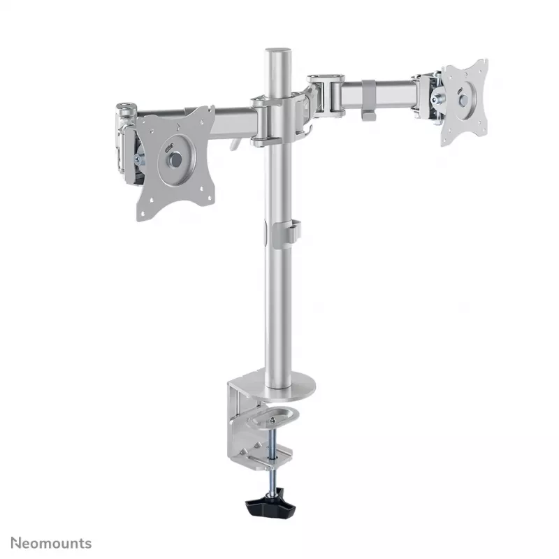 Neomounts NM-D135DSILVER Monitora kronšteins 10-27 collas, Skava/caurlaide, 8 kg, 25,4 cm (10 collas), 68,6 cm (27 collas), 100 x 100 mm, Sudraba krāsa