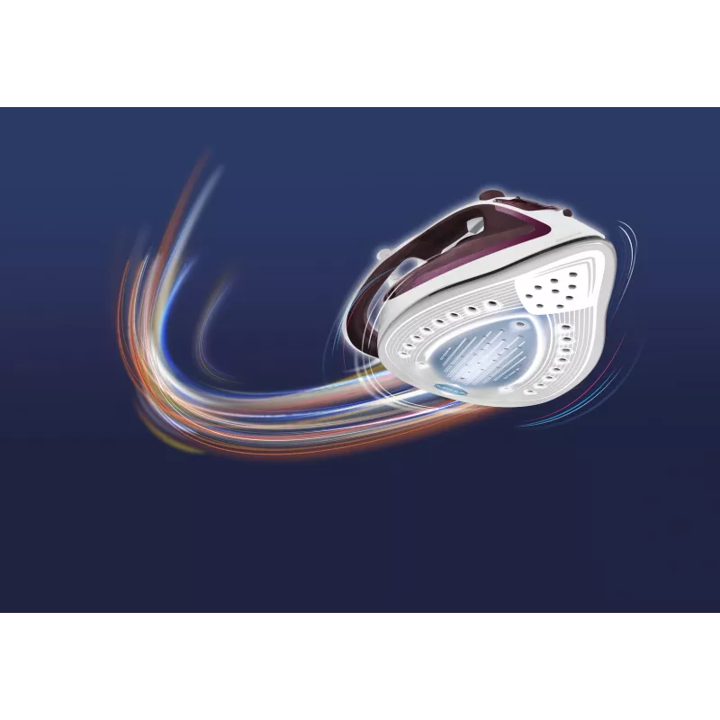 Tefal EasyGliss Plus FV5714 gludeklis Sausais un tvaika gludeklis Durilium zole 2400 W Bordo, Balts