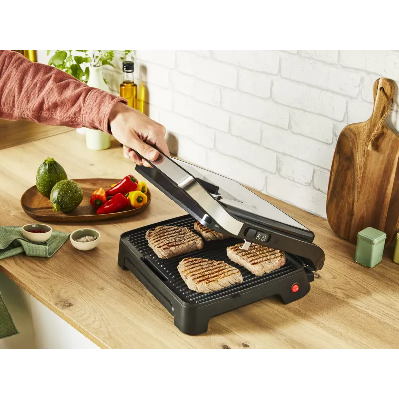 Kontaktgrils Tefal Inicio Adjust GC272D10 ar nepiedegošām plāksnēm un regulējamu temperatūru