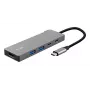 USB Type-C centrmezgls TRUST 26062 — HDMI + USB 3.2 Gen 1 Type-A & Type-C, pelēks, 5 pieslēgvietas