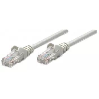 Intellinet tīkla komutācijas kabelis, Cat5e, 10m, pelēks, CCA, U/UTP, PVC, RJ45, zeltīti kontakti, bez aizķeršanās, ar aizsargapvalku, mūža garantija