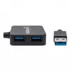 Manhattan USB-A 4 portu centrmezgls, 4x USB-A porti, 5 Gbps (USB 3.2 Gen1 jeb USB 3.0), darbināms no USB (ārējais barošanas avots nav nepieciešams). Ātrā uzlāde: 1 ports līdz 0,9 A; uzlādei caur 4 portiem nepieciešams ārējais barošanas avots (nav iekļauts), Ekvivalents ST4300MINU3B