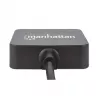 Manhattan USB-A 4 portu centrmezgls, 4x USB-A porti, 5 Gbps (USB 3.2 Gen1 jeb USB 3.0), darbināms no USB (ārējais barošanas avots nav nepieciešams). Ātrā uzlāde: 1 ports līdz 0,9 A; uzlādei caur 4 portiem nepieciešams ārējais barošanas avots (nav iekļauts), Ekvivalents ST4300MINU3B