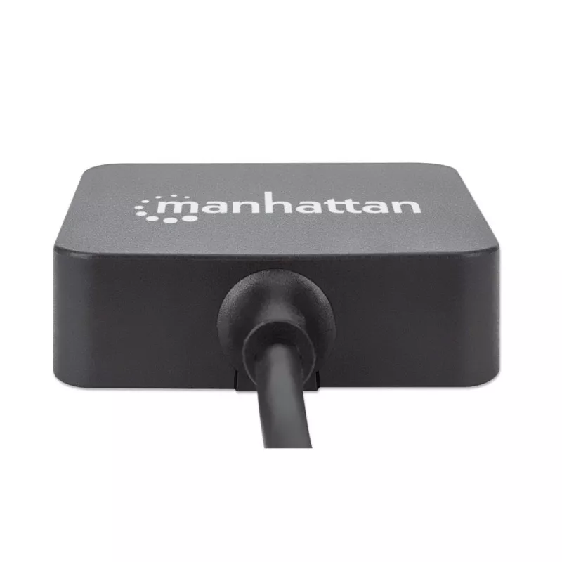Manhattan USB-A 4 portu centrmezgls, 4x USB-A porti, 5 Gbps (USB 3.2 Gen1 jeb USB 3.0), darbināms no USB (ārējais barošanas avots nav nepieciešams). Ātrā uzlāde: 1 ports līdz 0,9 A; uzlādei caur 4 portiem nepieciešams ārējais barošanas avots (nav iekļauts), Ekvivalents ST4300MINU3B