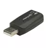 Manhattan USB-A skaņas adapteris, USB-A uz 3,5 mm mikrofona ieeju un audio izeju, 480 Mbps (USB 2.0), atbalsta 3D un virtuālo 5.1 telpisko skaņu, Hi-Speed USB, melns, trīs gadu garantija