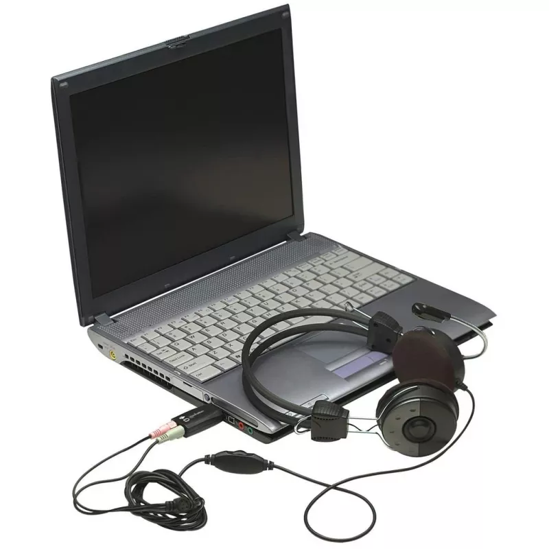 Manhattan USB-A skaņas adapteris, USB-A uz 3,5 mm mikrofona ieeju un audio izeju, 480 Mbps (USB 2.0), atbalsta 3D un virtuālo 5.1 telpisko skaņu, Hi-Speed USB, melns, trīs gadu garantija