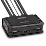 Lindy 2 pieslēgvietu HDMI 4K30, USB 2.0 un audio kabeļa KVM slēdzis, 1920 x 1080 pikseļi, melns