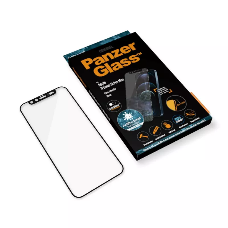 PanzerGlass® CamSlider® ekrāna aizsargs iPhone 12 Pro Max | Pilna pārklājuma