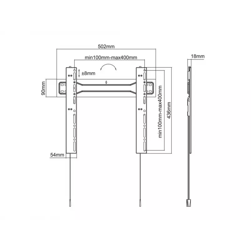 Multibrackets M VESA sienas stiprinājums Super plāns Fixed 400 MAX