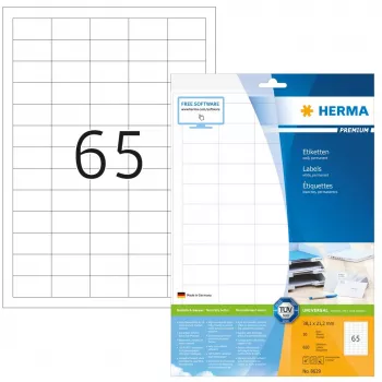Pašlīmējošā printera etiķete HERMA Labels Premium A4 38,1x21,2 mm