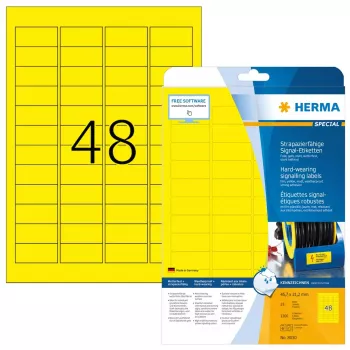Pašlīmējoša printera etiķete HERMA Labels signālplēve nodilumizturīga A4 45,7x21,2 mm