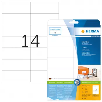 Pašlīmējošās printera etiķetes HERMA Premium A4 105x42,3 mm 350 gab.