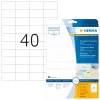 Pašlīmējošā printera etiķete HERMA Labels caurspīdīga matēta A4 52.5x29.7 mm plēve 1000 gab.