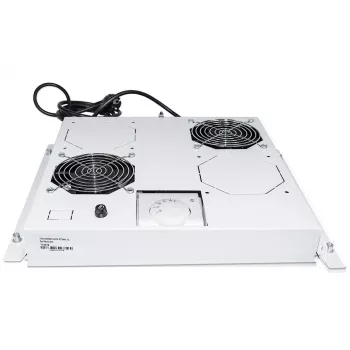 Intellinet 2-ventilatoru ventilācijas bloks 19 collu statņiem, jumta stiprinājums, ar termostatu, pelēks