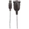 Manhattan USB-A uz seriālā pārveidotāja kabelis, 45 cm, vīr. pret vīr., Seriālais/RS232/COM/DB9, FTDI FT232RL mikroshēma, saderīgs ar Windows 11 (un iepriekšējām OS), melns/sudraba kabelis, trīs gadu garantija, ekvivalents ICUSB2321F.