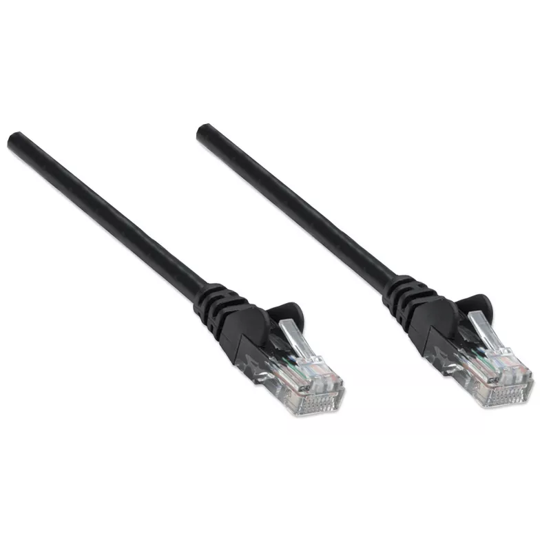 Intellinet Network komutācijas kabelis, Cat6, 15m, Melns, CCA, U/UTP, PVC, RJ45, Gold Plated Contacts, Snagless, Booted, Lifetime Warranty