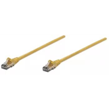 Intellinet tīkla komutācijas kabelis, Cat6, 10 m, dzeltens, CCA, U/UTP, PVC, RJ45, zelta pārklājuma kontakti, bez aizķeršanās, aizsargapvalks, mūža garantija
