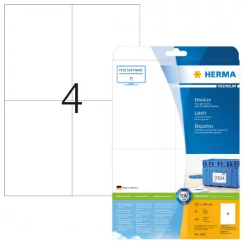 Pašlīmējošās printera etiķetes HERMA Labels Premium A4 105x148 mm