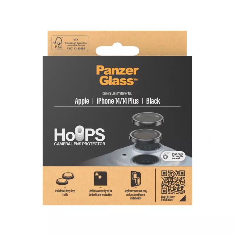 PanzerGlass ® Hoops® Kameras objektīva aizsargs melns iPhone 14 | 14 Plus