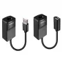 Lindy 60m USB 1.1 Cat.6 paplašinātājs Basic, tīkla raidītājs un uztvērējs, 60 m, 12 Mbit/s, Cat5e, Cat6, melns, plastmasa