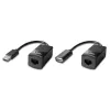 Lindy 60m USB 1.1 Cat.6 paplašinātājs Basic, tīkla raidītājs un uztvērējs, 60 m, 12 Mbit/s, Cat5e, Cat6, melns, plastmasa