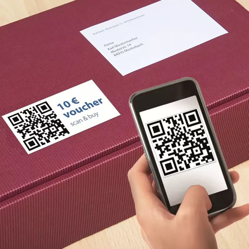 Pašlīmējošā printera etiķete HERMA QR koda etiķetes 9643