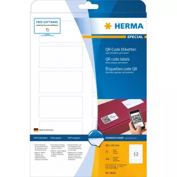 Pašlīmējošā printera etiķete HERMA QR koda etiķetes 9643