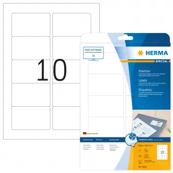 Pašlīmējošās printera etiķetes HERMA Inkjet etiķetes A4 83,8x50,8 mm