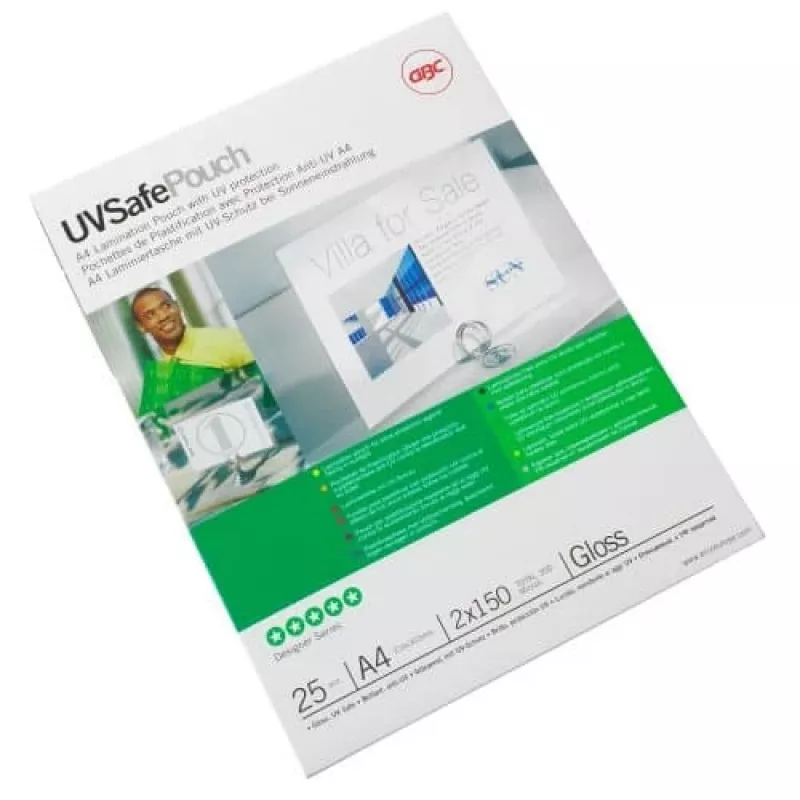 GBC Laminēšanas plēves kabata A4 UV Safe 150 mikroni, spīdīga, A4, 100 gab.