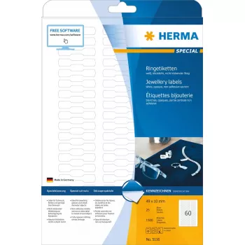 Pašlīmējošas printera etiķetes HERMA 5116 A4 49x10 mm 1500 gab.