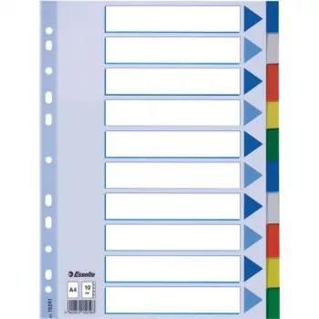 Esselte Divider PP A4 tukša cilnes indeksa daudzkrāsu 225x297mm