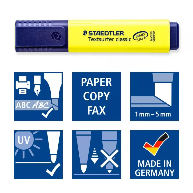 Marker Staedtler Textsurfer classic 364 Slīpais uzgalis Zils Zaļš Rozā Dzeltens