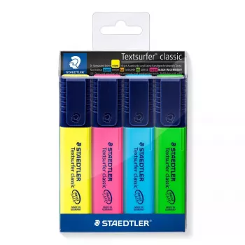 Marker Staedtler Textsurfer classic 364 Slīpais uzgalis Zils Zaļš Rozā Dzeltens