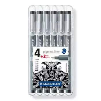 Fineliner Staedtler 308 SB6P Melns 6 gab.